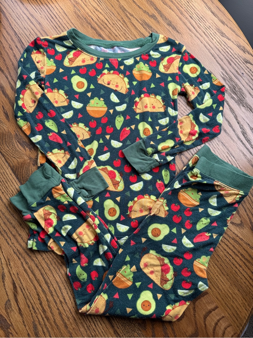 Little Sleepies Dark Green Taco & Avocado Pajama Set